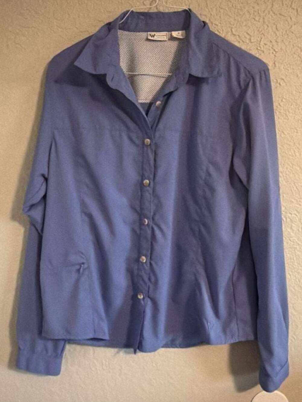 White Sierra Women's Medium Blue Long Sleeve Vented Performance Hiking Shirt